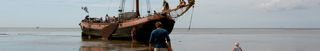 Droogvallen met de Arend op de Waddenzee